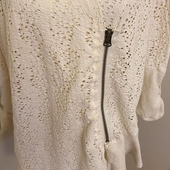 Free People Doiley Open-knit Cardigan In Ivory Combo XS - Picture 2 of 7